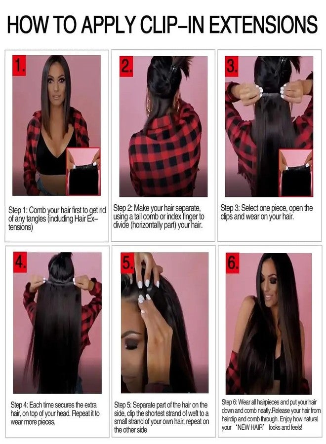 ORIGEN Clip in Hair Extensions Real Remy Human Hair Chocolate Brown to Caramel Blonde Highlights Straight Hair for Women 7pcs 80g 14 Inches - Image 5